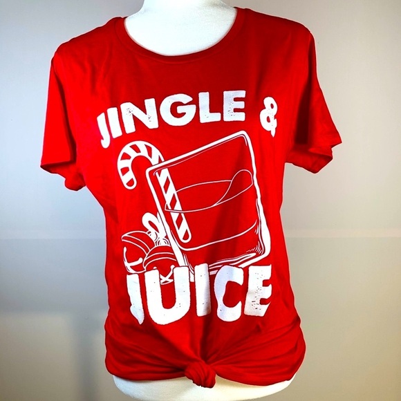 Crazy Dog Red Holiday T-Shirt Jingle & Juice Top New XL - Picture 8 of 8